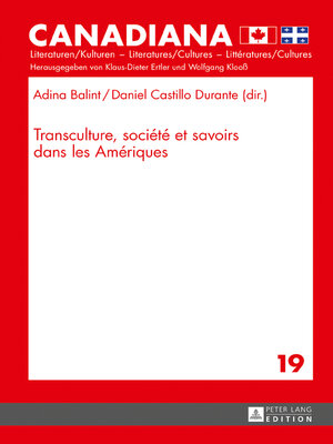cover image of Transculture, société et savoirs dans les Amériques